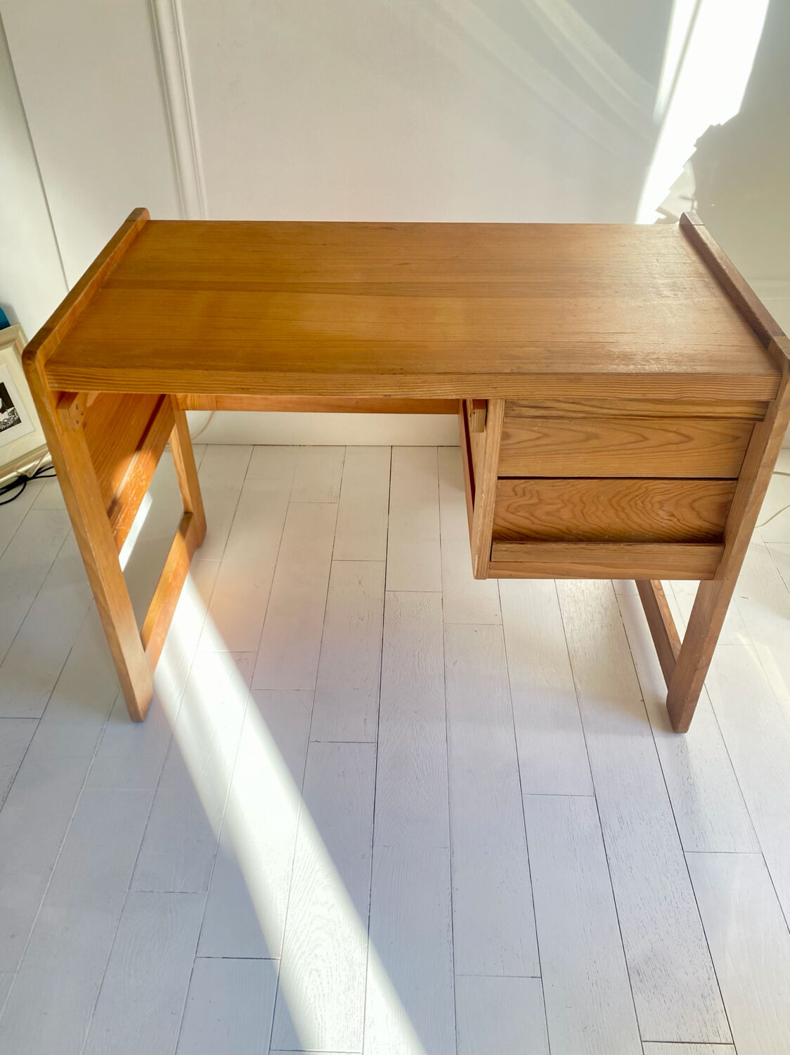 Small wooden desk (fir), 1970