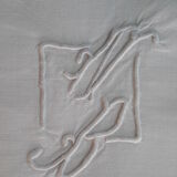 Taies d’oreiller (la paire )anciens monogramme NB en lin blanc