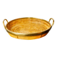 Rattan and brass tray, Italy, 1970