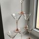 Set of 6 pink-footed cocktail glasses design 70s
