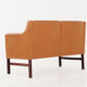 Leather two-seater sofa, 70s Scandinavian design