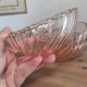 Set of 3 vintage Rosaline bowls in translucent pink glass