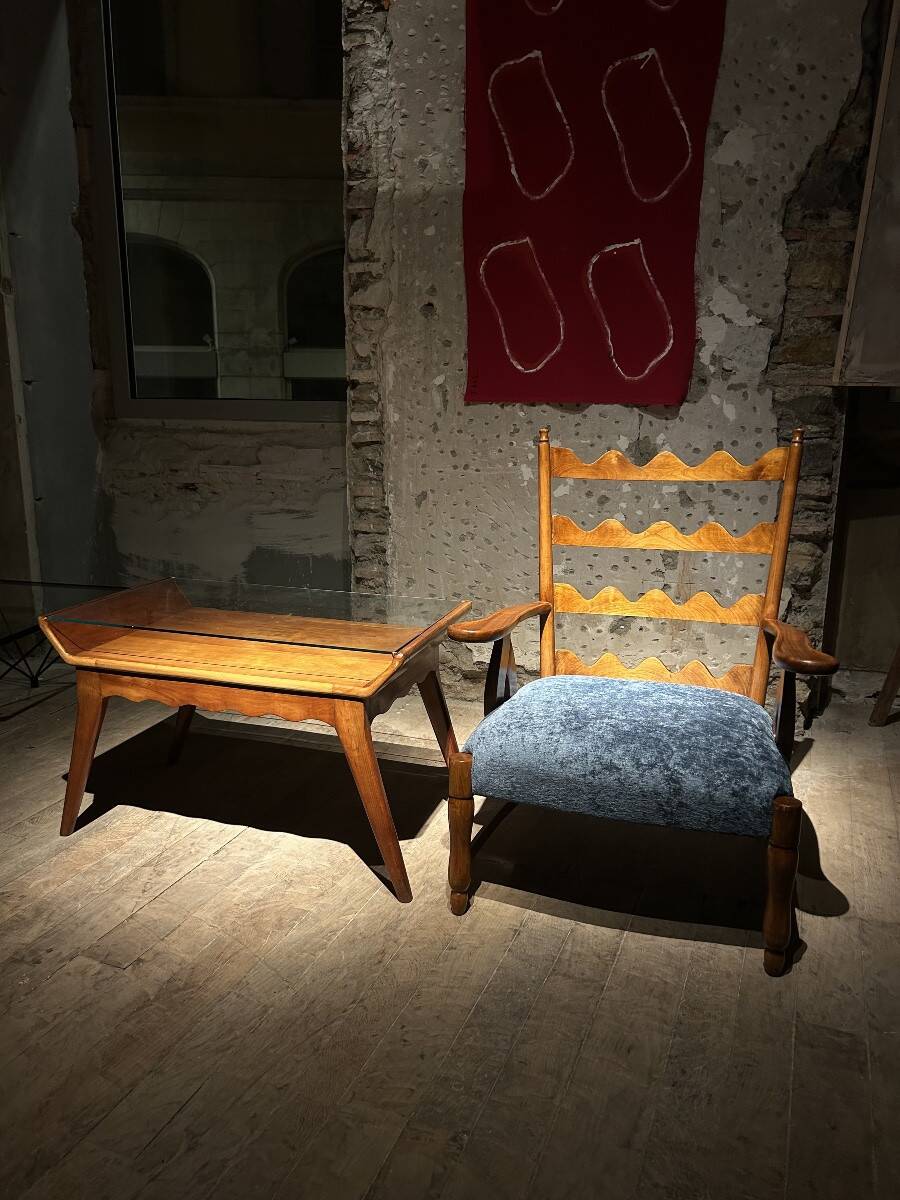 Paolo Buffa - Paire de fauteuils et table basse, 1950