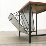 Mid-century teak side table with magazine rack.