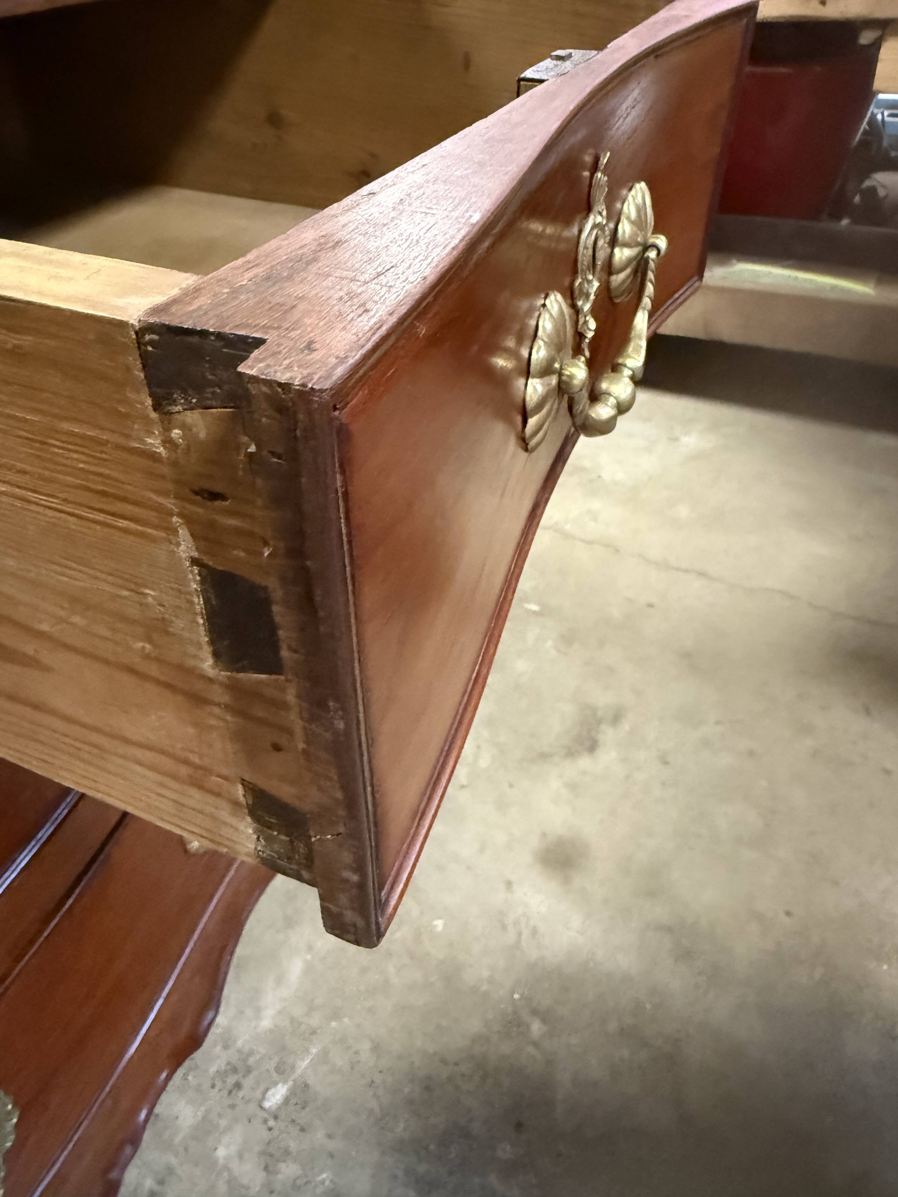 Louis XV curved chest of drawers
