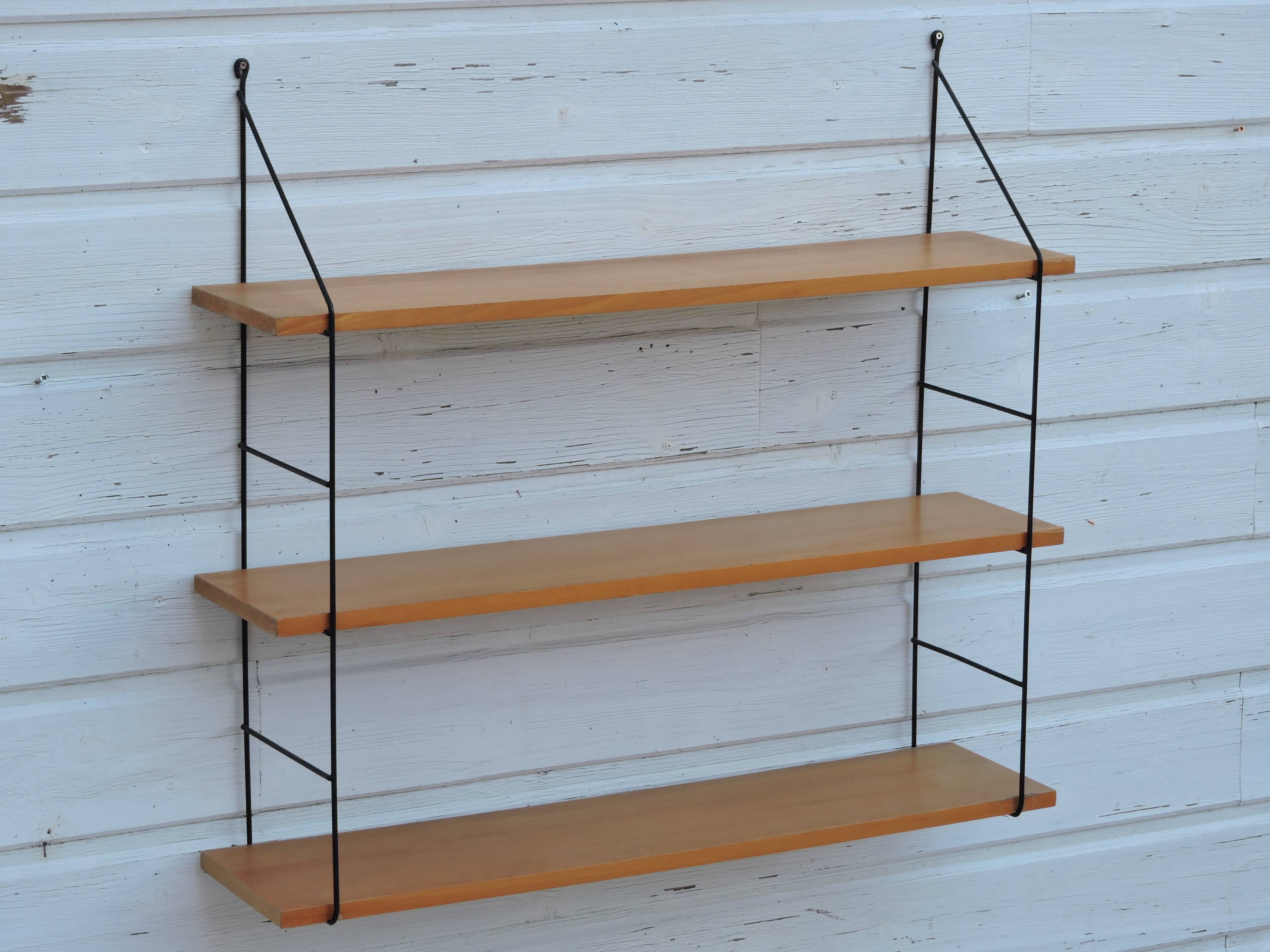 Wall shelf vintage wire and wood