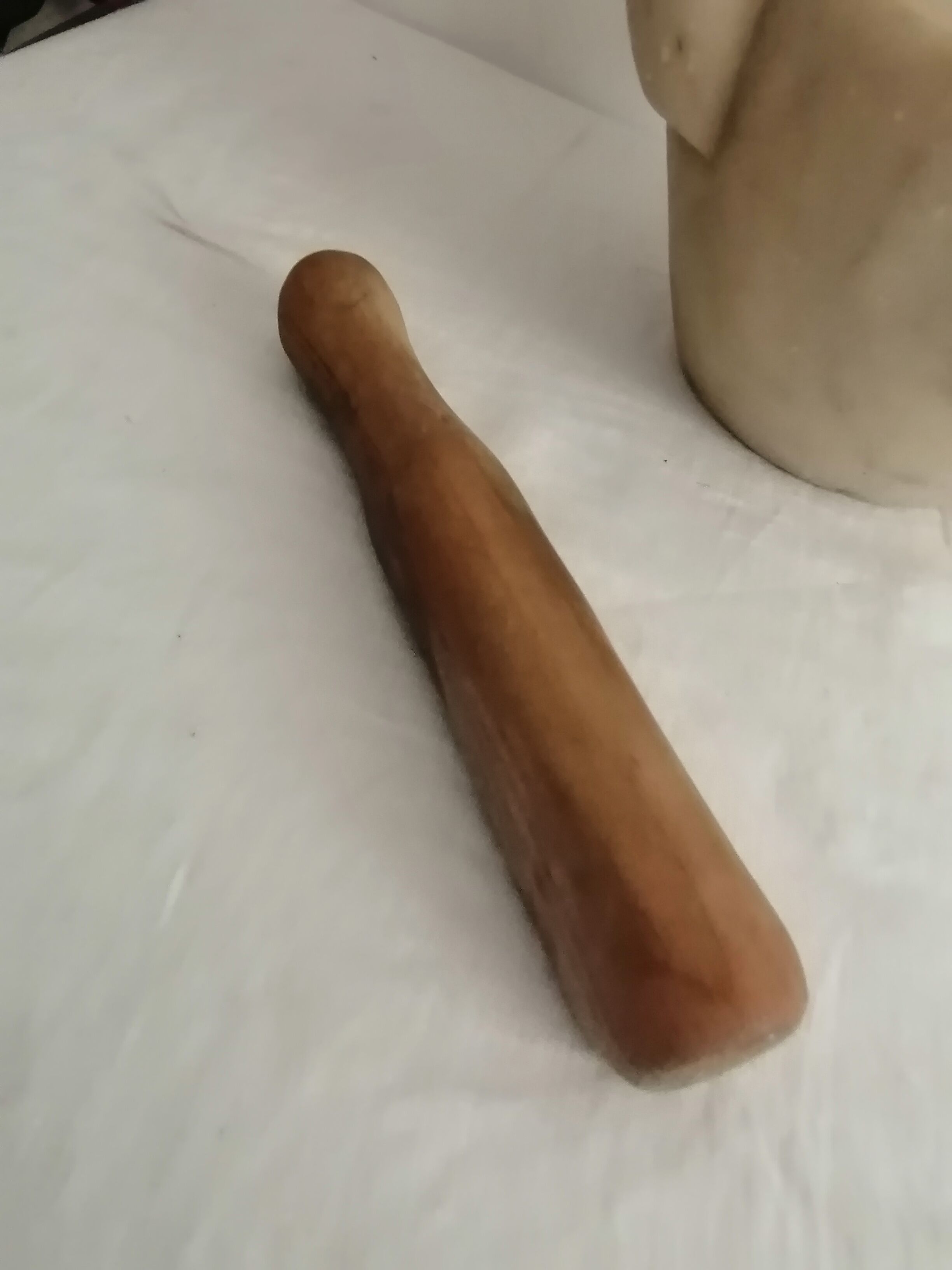 Marble mortar and olive pestle