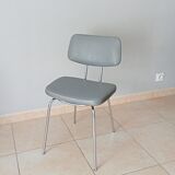 Chaise vintage en skaï et chrome années 50