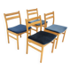 Set de 4 chaises scandinave en hêtre, Suède, 1960