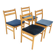 Set de 4 chaises scandinave en hêtre, Suède, 1960