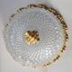 Vintage Limburg a610 gold textured diamond point glass ceiling light 1960s 1970s