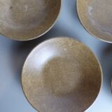 Set of 8 hollow plates in hazelnut stoneware