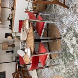 Series of 4 chrome chairs 70s