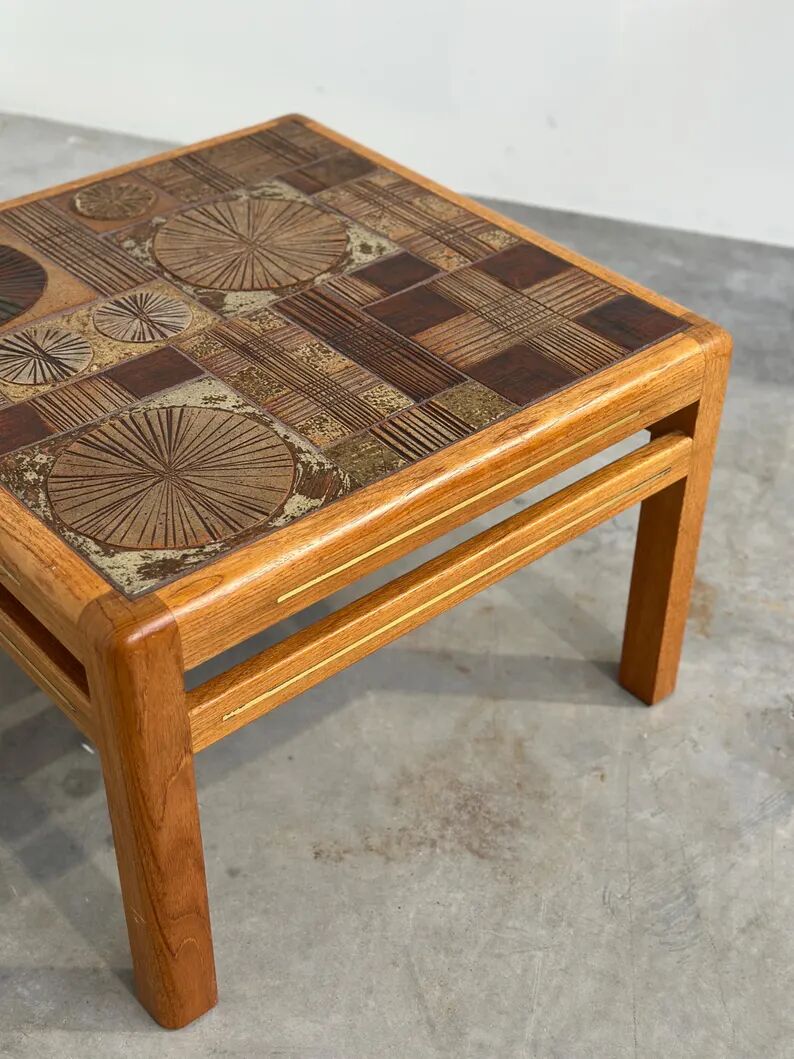 Poulsen Coffee Table for Haslev Møbelsnedkeri in Ceramic Tiles, Denmark, 1960s