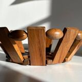 Vintage turned wooden table basket