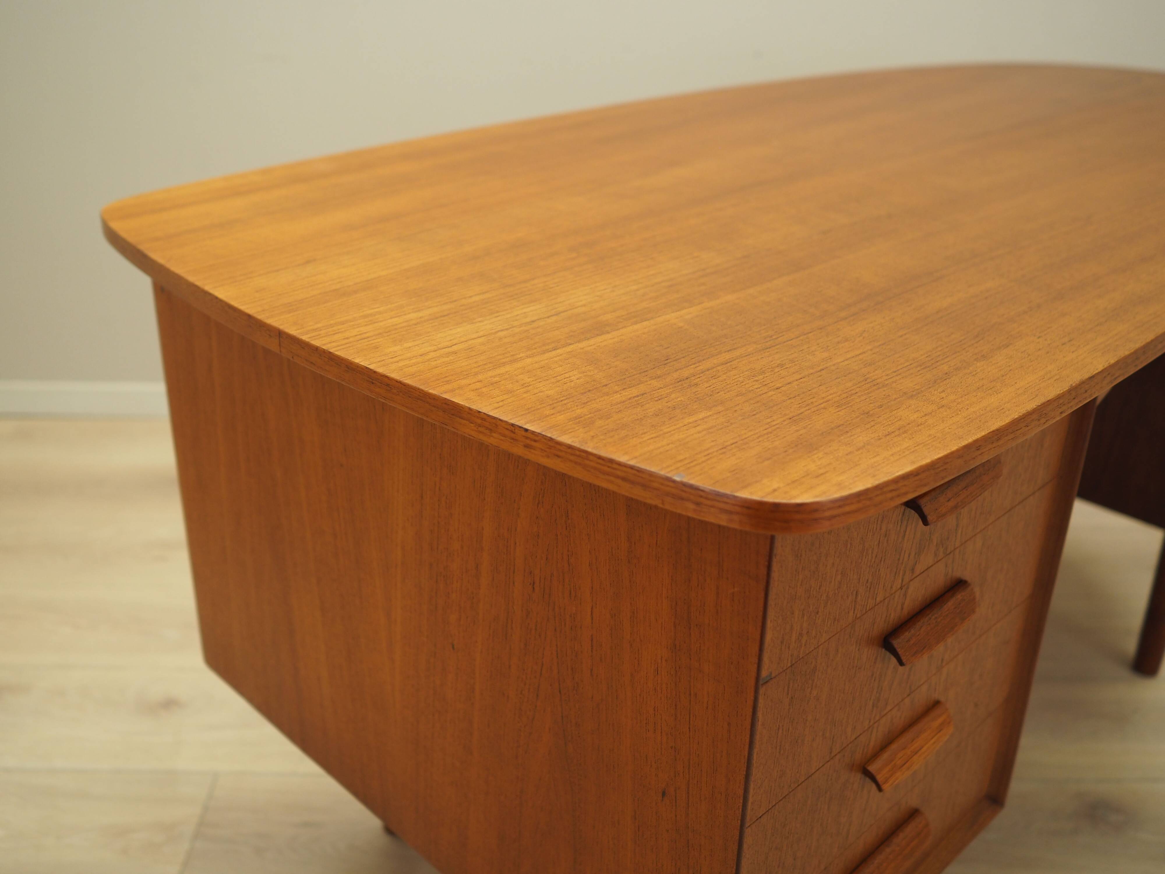 Teak desk, Danish design, 1970s, designer: H.P. Hansen, manufacturer: Rande