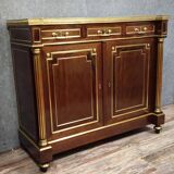Parisian buffet in Louis XVI style – Mahogany and gilded brass – Marble top –