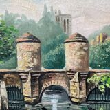 Painting "Old Paris" Lavoir Notre Dame HST