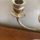 Silver metal bow candle holder
