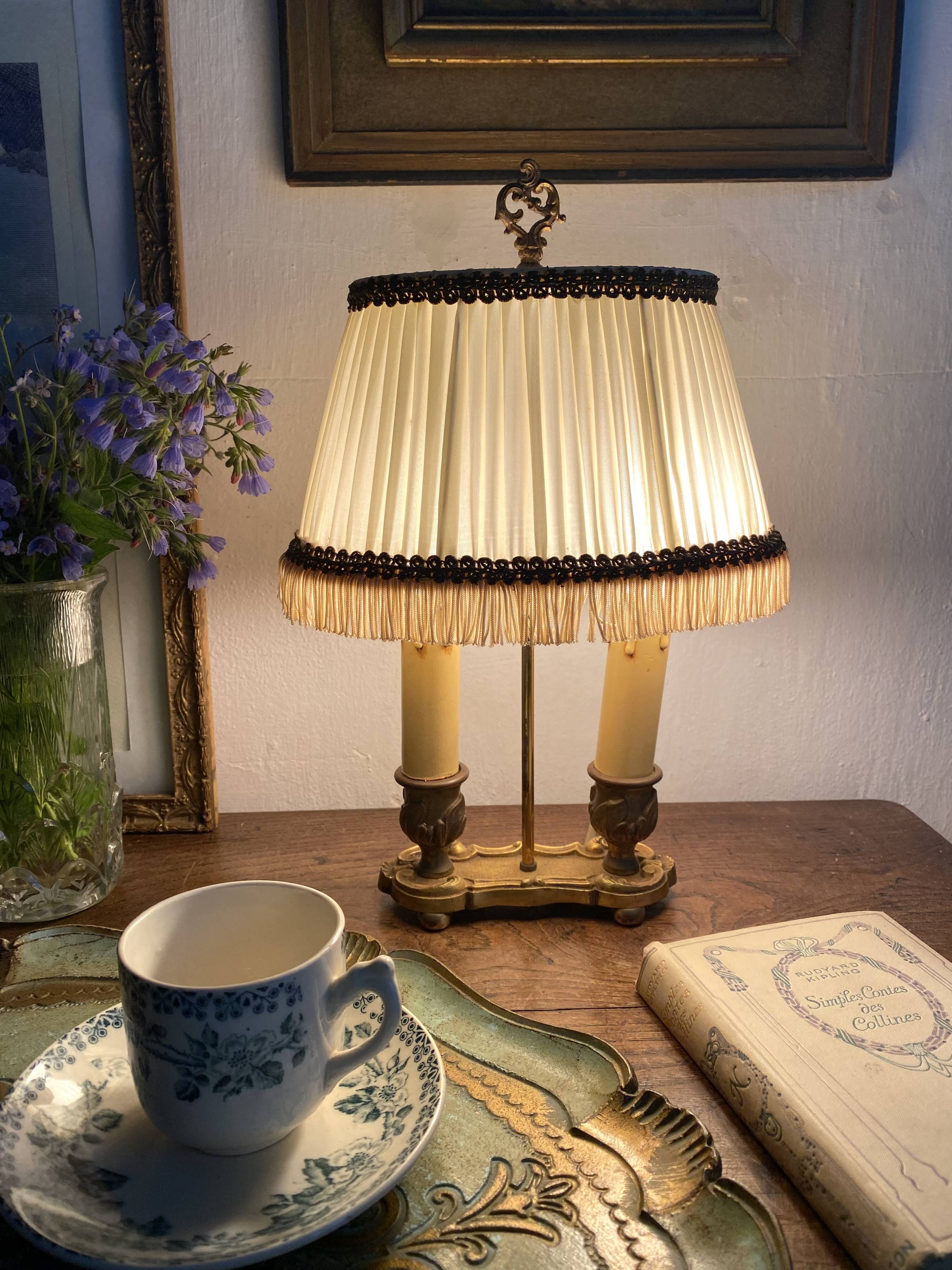 2-light brass hot water bottle lamp