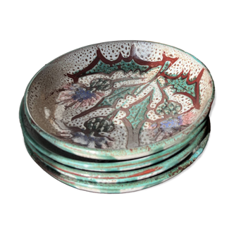 4 Etienne Daniel Vallauris Thistle Plates