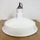 Industrial White Enamel Factory Pendant Lamp from Quadrangle Mfg. Co.,1960s