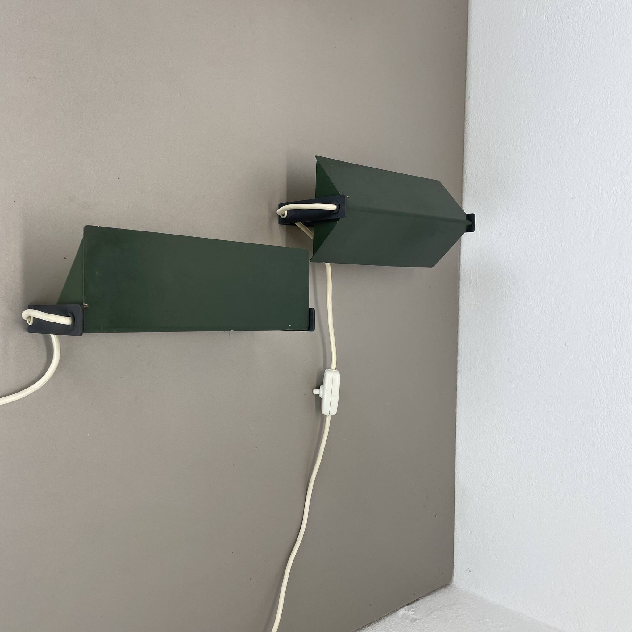 set of 2 cubic Charlotte Perriand LES ARCS Style Wall Lights, FRANCE 1960s
