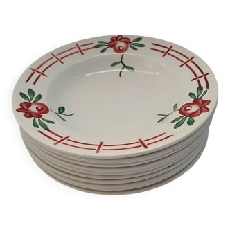 10 Digoin and Sarreguemines soup plates