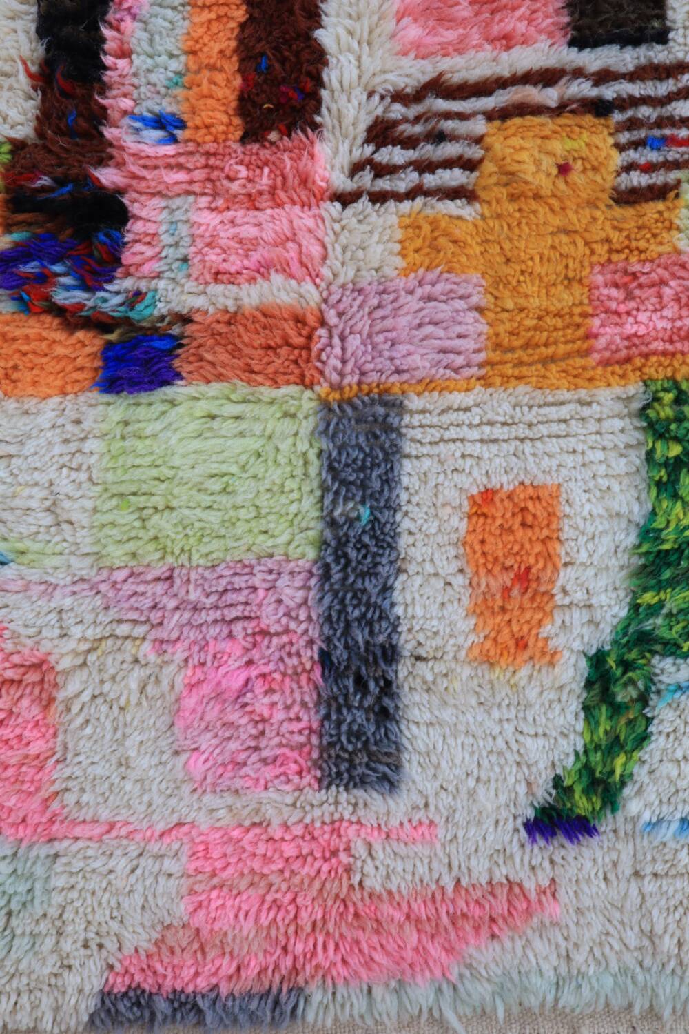Modern multicolor boujad berber moroccan rug