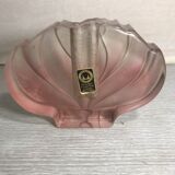 Vase ancien soliflore cristal Walther glas verre rose forme lotus vintage