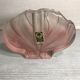 Vase ancien soliflore cristal Walther glas verre rose forme lotus vintage