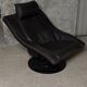 Mid-century armchair in black leather Nelo Sweden