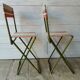 Chaises de camping pliables vintage en métal et toile