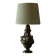 Antique Table Lamp in Patinated Brass and Silver, 19th Century