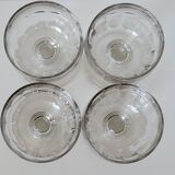 4 anciens verres à pans facettes XIXème