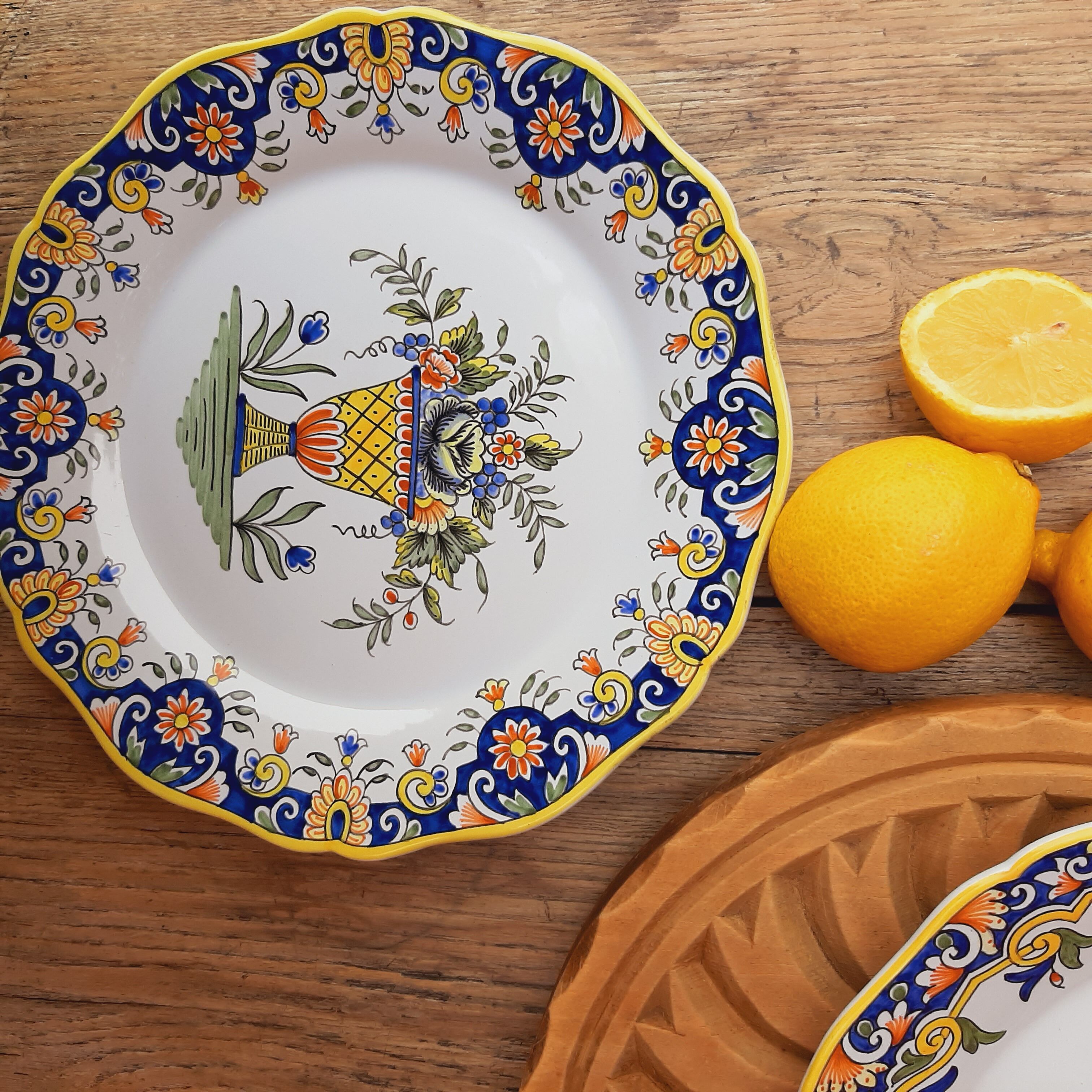 4 earthenware plates by Desvres Geo Martel