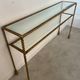Antique console table in twisted gilded brass and glass Italian design from the 60s vintage table