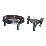 Set - candleholders and shell designed by Fritz Nagel and Caesar Stoffi.