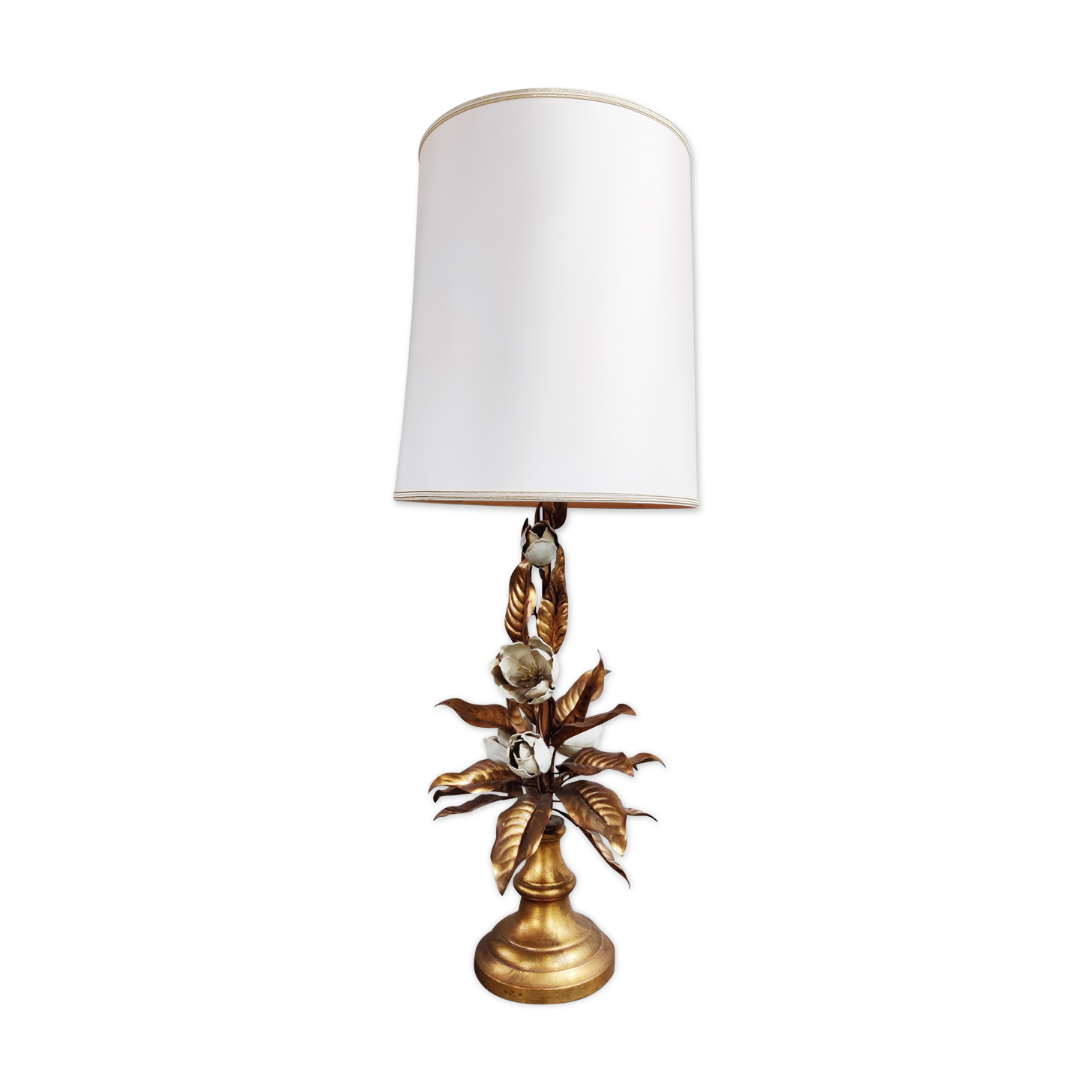 Vintage floral table lamp, 1960s
