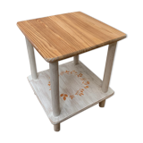 Wooden chalk bedside table and its stencil