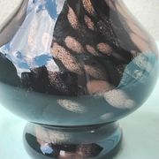 Black glitter glass vase