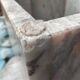 Sculptural coffee table in grey and pink marble – Vintage 1970s/1980s
