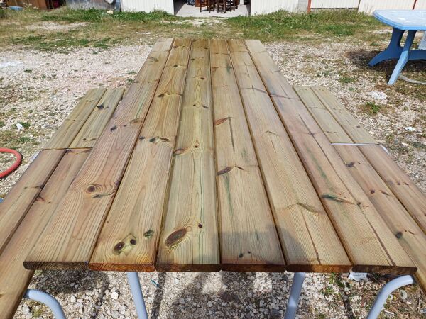 Table Industrielle ou de Collectivité avec Bancs