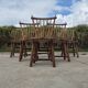 Set 6 vintage dutch spindle back rustic dining chairs De Ster