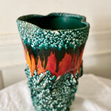 Large Fat Lava Vallauris Sea Foam Vase