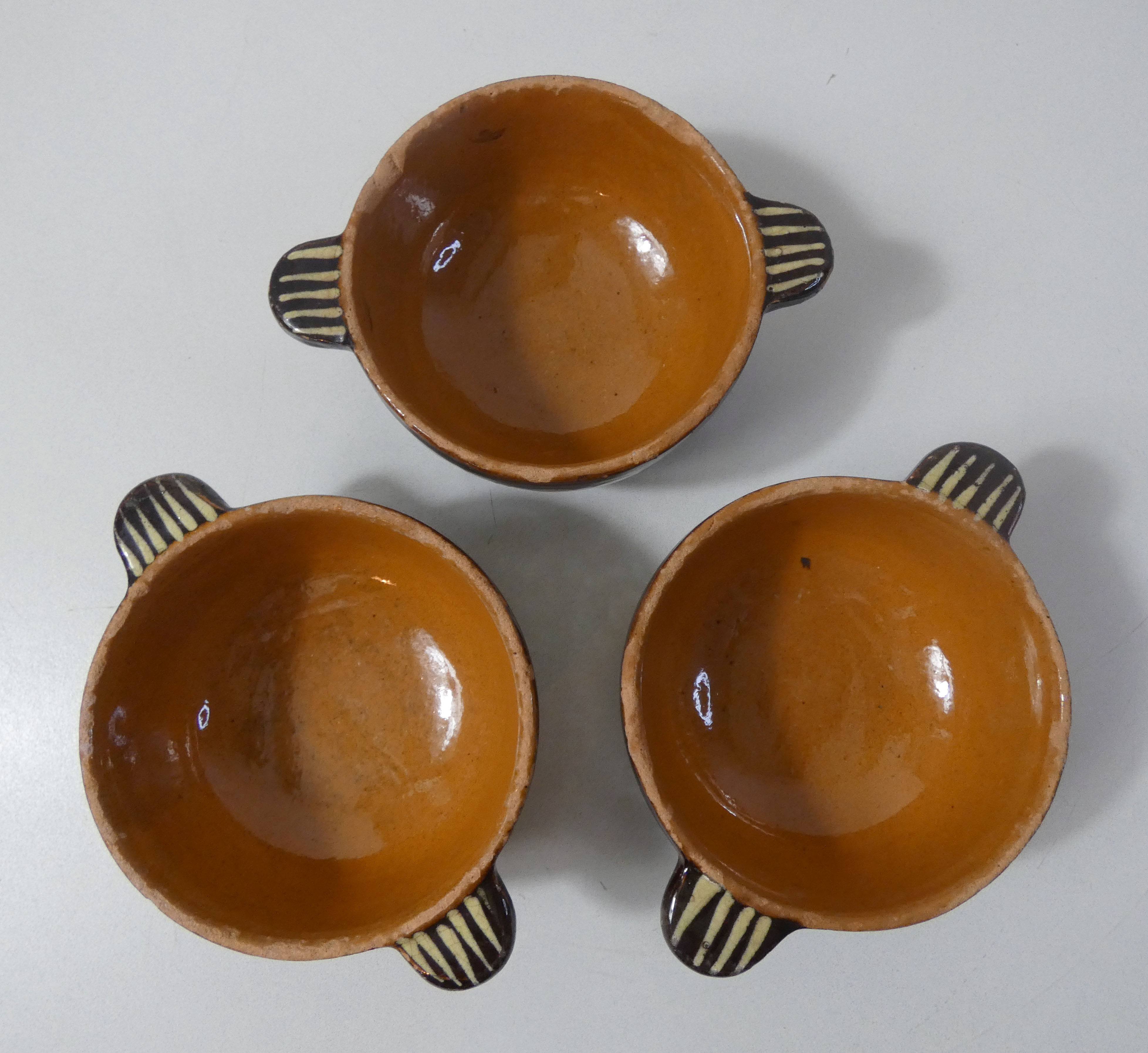 Set of 3 alsatian bowls in glazed terracotta
