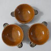 Set of 3 alsatian bowls in glazed terracotta