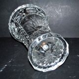 Vase ancien en cristal de Bohème - motifs étoiles palmette taillés H22.5cm
