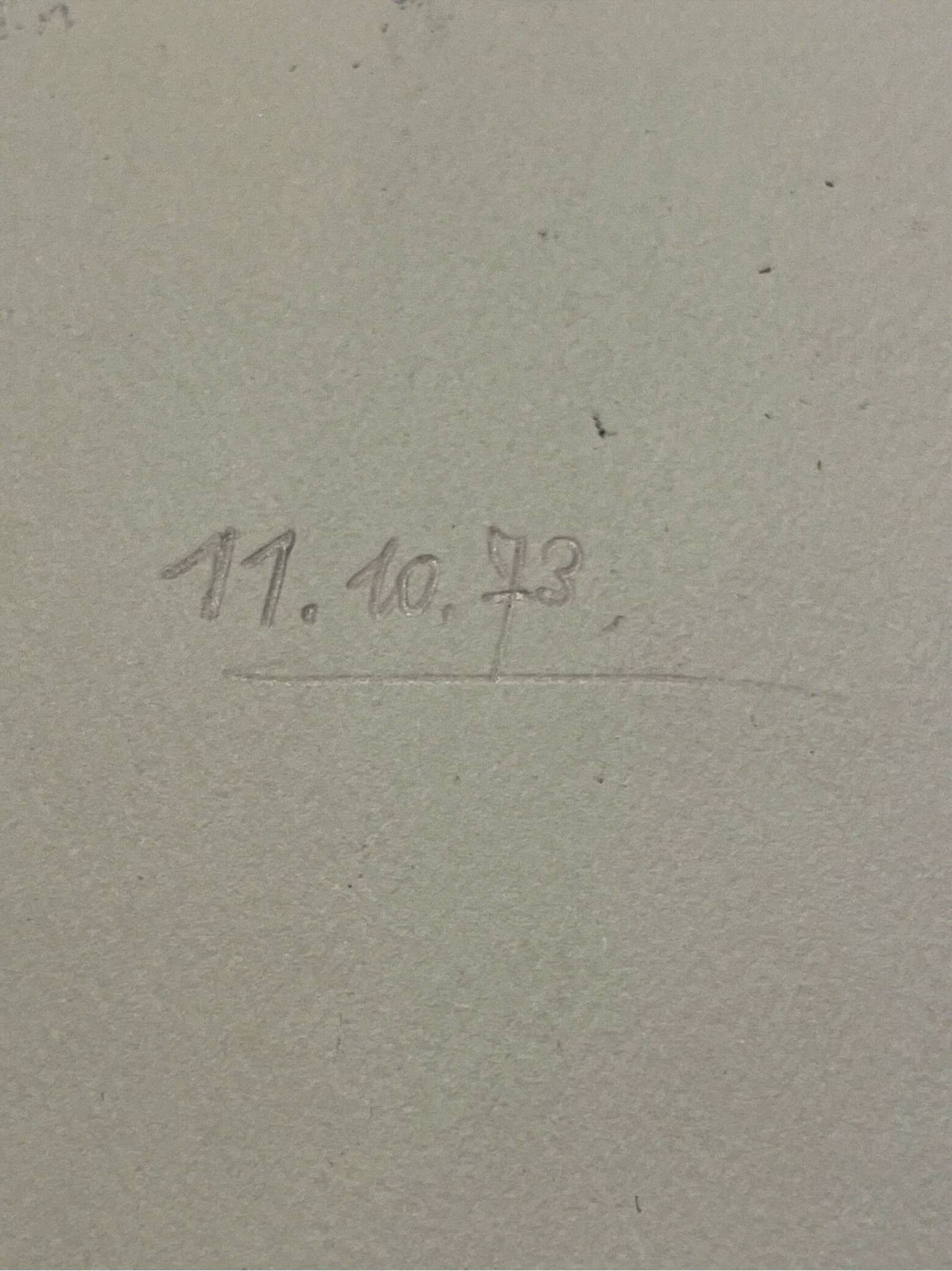 Œuvre originale sur papier signée Eugène Eechaut, 1973 - Encadrée