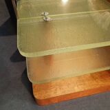 Art Deco dressing table in light wood and glass slabs